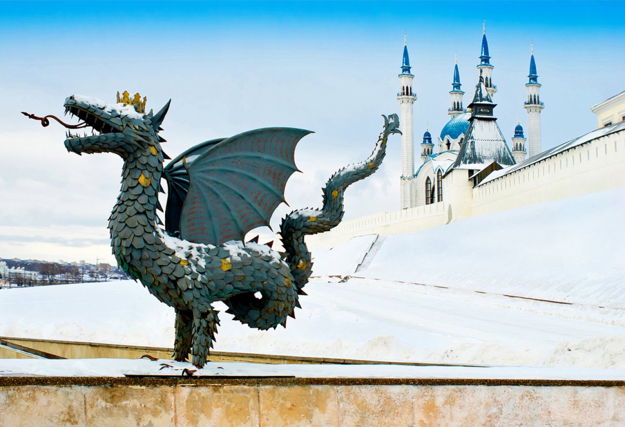 Мифологический Зилант — символ Казани. Фото: Uriy / Shutterstock